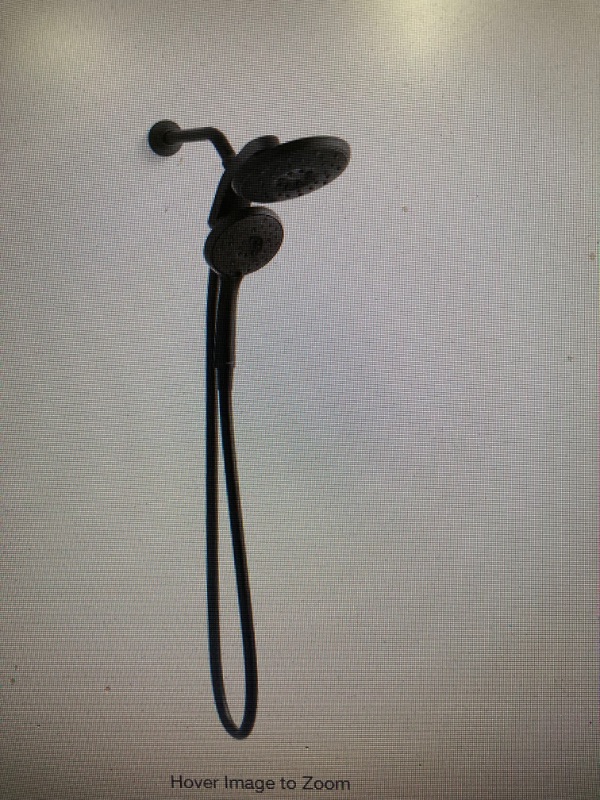 Photo 1 of Claro 1-Spray Dual Wall-Mount Fixed and Handheld Shower Head 1.75 GPM in Matte Black
