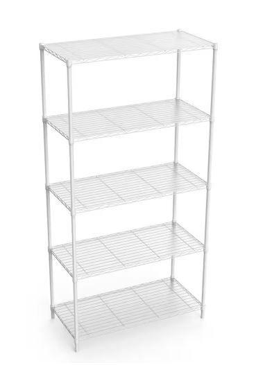 Photo 2 of -Tier Heavy Duty Steel Wire Shelving Unit in White (13 in. W x 36 in. H x 5''1' in. D)