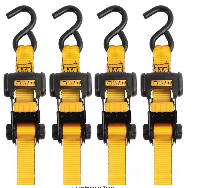 Photo 1 of 1.25 in. x 16 ft. Ratchet Tie-Down Straps 3000 lbs. Break Strength (4-Pack)


