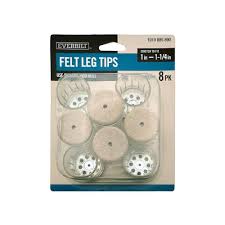 Photo 1 of 2 PACK OF - 1-1/2 in. to 2 in. Clear Round Felt Leg Tips (4-Pack)