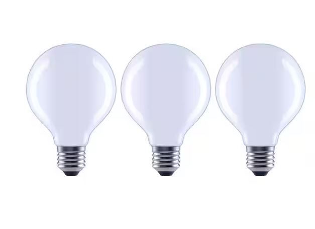 Photo 1 of 100-Watt Equivalent G25 Dimmable Globe Frosted Glass Filament LED Vintage Edison Light Bulb Daylight (3-Pack)


