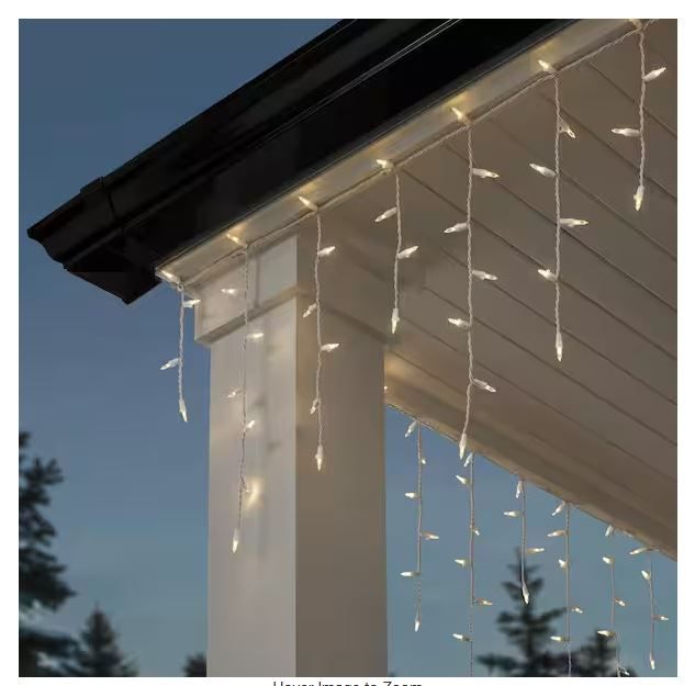 Photo 1 of 200 Count Warm White Mini LED Icicle Lights