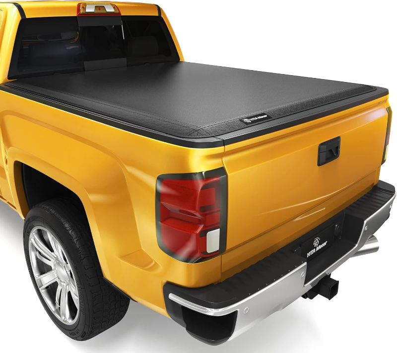 Photo 1 of  Soft Tri Fold Truck Bed Tonneau Cover Compatible with 2014-2018 Chevy Silverado/ GMC Sierra 1500, 2019 Legacy/ Limited Fleetside 6.6 ft Bed