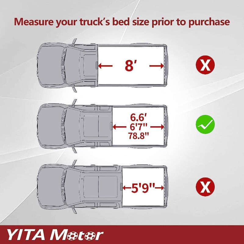 Photo 2 of  Soft Tri Fold Truck Bed Tonneau Cover Compatible with 2014-2018 Chevy Silverado/ GMC Sierra 1500, 2019 Legacy/ Limited Fleetside 6.6 ft Bed