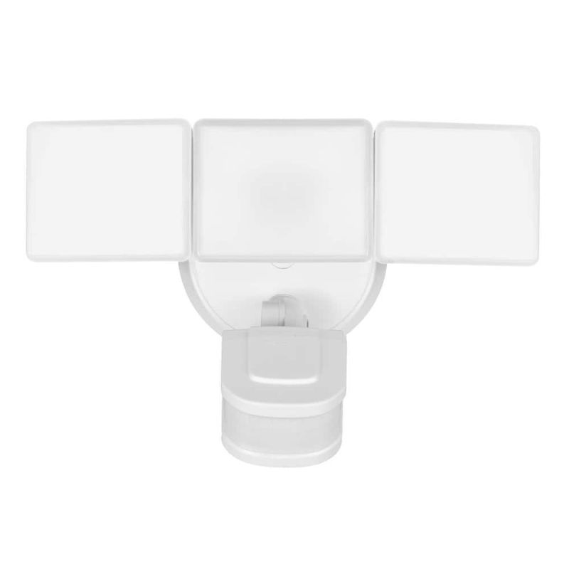Photo 1 of Defiant 270-Watt Equivalence 240-Degree White Motion Activated Outdoor Integrated LED Triple Head Flood Light
