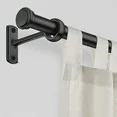 Photo 1 of 1" Rust-Resistant Curtain Rod,Black Curtain Rods for Windows 72" to 144", End Indoor/Outdoor Single Curtain Rod
