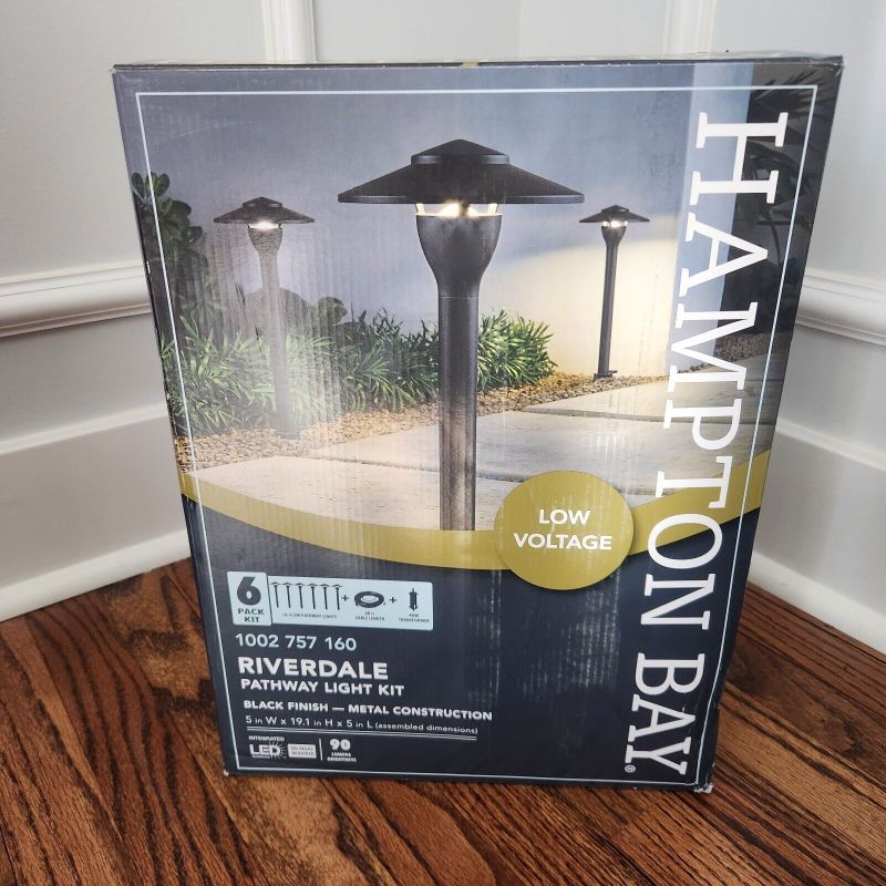 Photo 1 of 30-Watt Integrated LED Outdoor Black Landscape Path Light(6-Pack) by Hampton Bay
