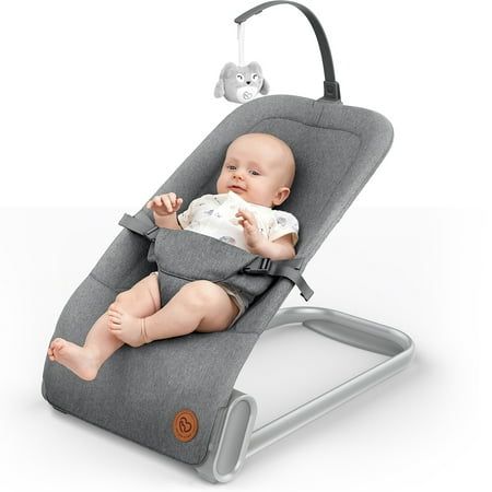 Photo 1 of Baby Bouncer Seat for Infants BabyBond Baby Bouncer with Sturdy Base Portable Bouncer for Babies with Soothing Vibrations (Grey)
