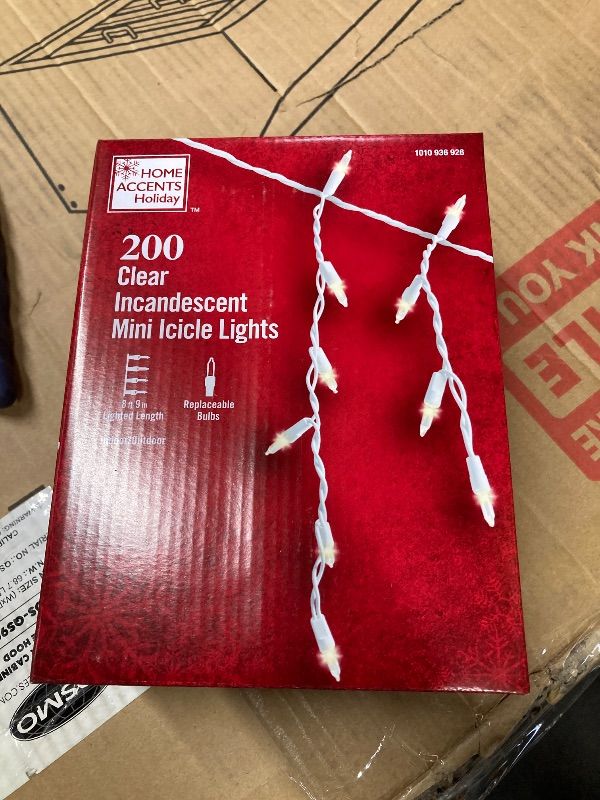 Photo 1 of 200 Clear Christmas Incandescent Mini Icicle Lights
