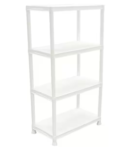 Photo 1 of 4-Tier Easy Assembly Multi-purpose Plastic Garage Storage Shelving Unit in Gray (28 in. W x 52 in. H x 15 in. D)


