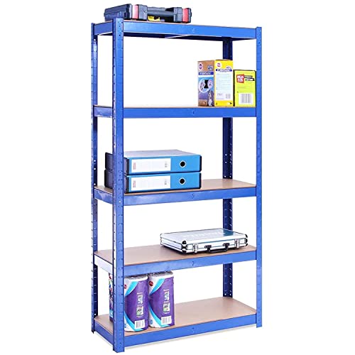 Photo 1 of 150 X 70 X 30cm Blue 5 Tier Boltless Shelving Unit (175kg Load Weight per Tier)
