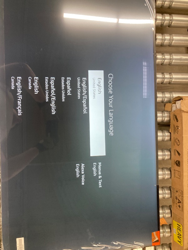 Photo 2 of ****PARTS ONLY, STUCK ON LANGUAGE SCREEN****TCL 43-Inch Class S5 UHD 4K LED Smart TV with Fire TV (43S551F) (***Could be a broken remote unknown***)