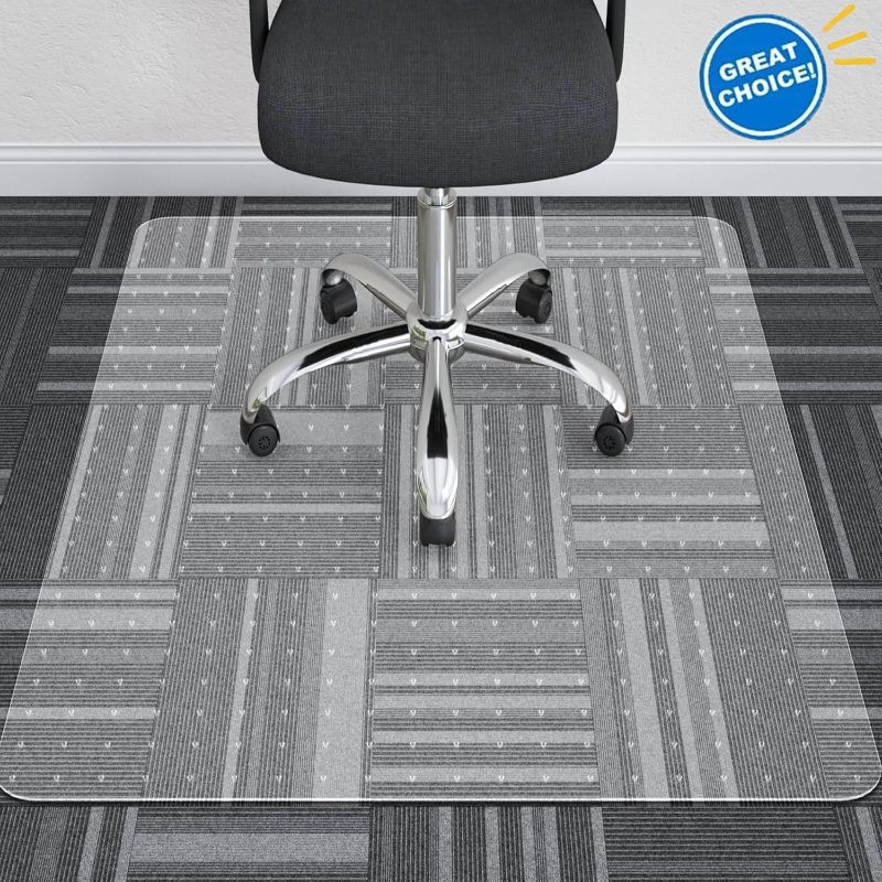 Photo 1 of ****MATS HAS CRACKS IN IT****Warmgifts Office Chair Mat for Carpet, Computer Desk Chair Mat for Floors, Easy Glide and Protection Floor Protector for Under Desk Chair Mat Plastic Floor Mat for Office Chair, 36"x48"
