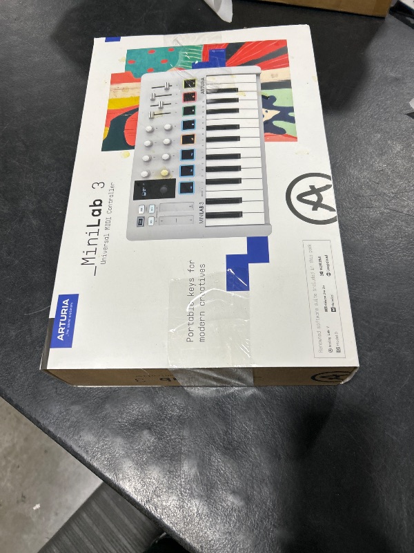 Photo 3 of Arturia MiniLab 3 - Universal MIDI Controller for Music Production, with All-in-One Software Package - 25 Keys, 8 Multi-Color Pads - White