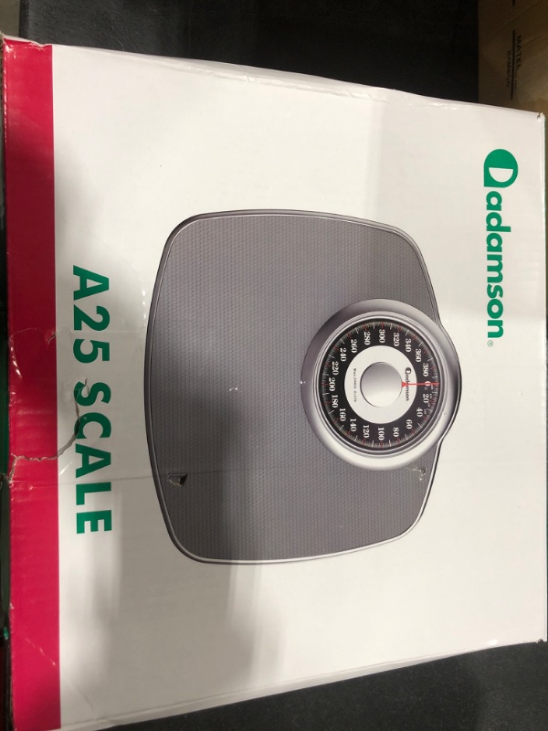 Photo 2 of Adamson A25 Scales for Body Weight - Up to 400 LB - 5.3" Dial on 12.4" x 12" Platform - Anti-Skid Rubber Surface - High Precision Bathroom Scale Analog - Durable with 20-Year Assurance - Light Grey