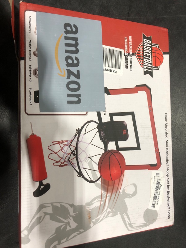 Photo 2 of HYES 2 Player Basketball Game, Dual Shot Over The Door Mini Basketball Hoop Indoor with Scoreboard, Basketball Toy Gifts for Kids Boys Girls Adults, Suit for Bedroom/Office/Outdoor/Pool, Black