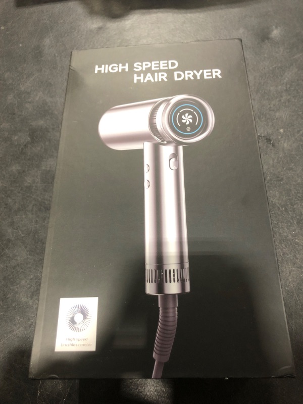 Photo 2 of Hair Dryer with Diffuser, High-Speed 150000 RPM for Fast Drying, Lightweight, Cool Air Button, 500 Million Negative Ionic Blow Dryer with Magnetic Nozzle, HD Display