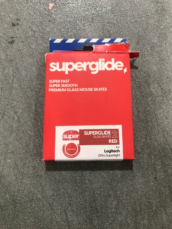 Photo 2 of Superglide2 - New Controllable Speed Textured Surface Smoothest Mouse Feet/Skates Made with Ultra Strong Glass Smooth and Durable Sole for Logitech G Pro X Superlight1 [Red]