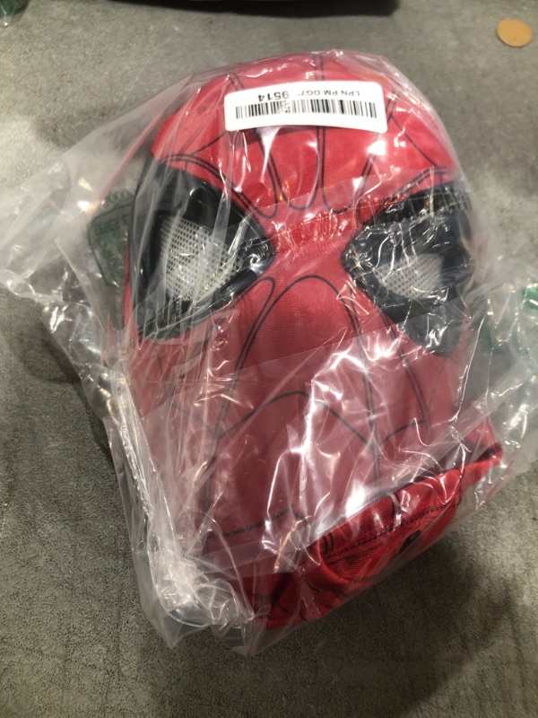 Photo 2 of Jefuzh 2025 New Hero Mask with Moving Eyes, Light-Up Red & Blue Eyes, Comfortable Fit for Cosplay, Halloween, Birthday, and Parties