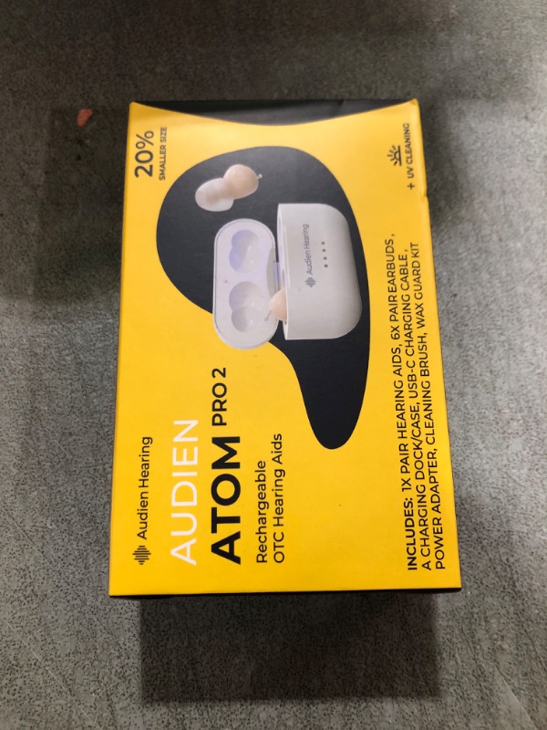 Photo 2 of Audien ATOM PRO 2 Wireless Rechargeable OTC Hearing Aid, Premium Comfort Design and Nearly Invisible