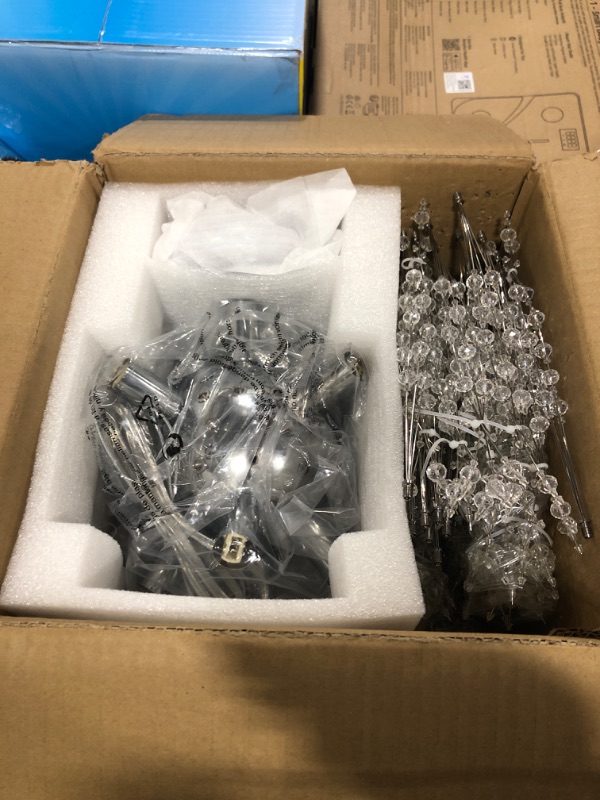 Photo 1 of SineRise Modern Crystal Chandeliers Firework, Crystal Light Fixture, Dandelion Chandelier (12-Light, Chrome) for Foyer Hallway Entryway Kitchen Bedroom (Bulbs Not Included)