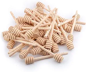 Photo 1 of 100-Pack 6 Inch Portable Wooden Jam Honey Dipper Honey Sticks for Honey Jar Dispense Drizzle Honey (6inch 100pcs)
