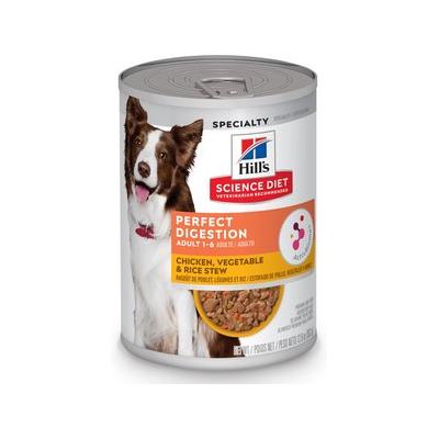 Photo 1 of EXP 07/2025 Hill's Science Diet Adult Perfect Digestion Chicken & Vegetable & Rice Stew Canned Dog Food - 12.8 Oz,case of 12
