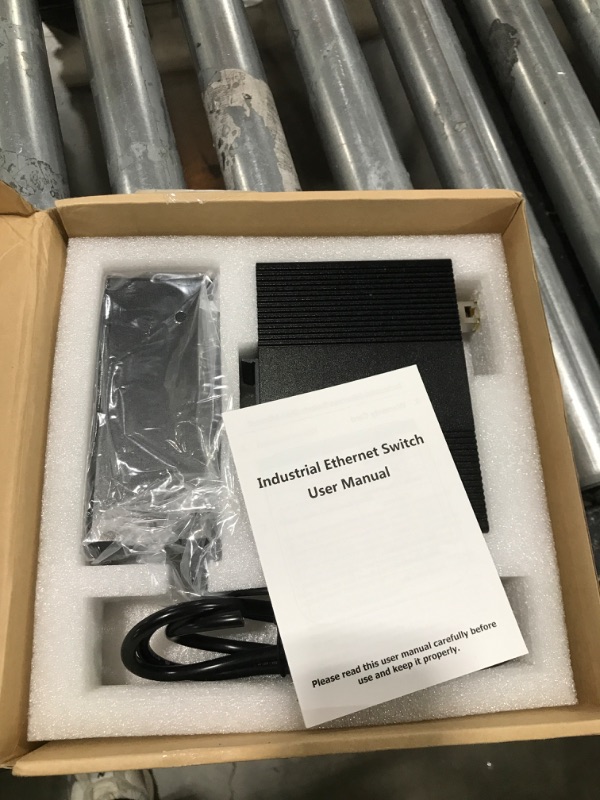 Photo 2 of Lynxcel 8-Port PoE Gigabit Industrial Ethernet Switch, 96W PoE Budget 48-57V Output, 2 x SFP Gigabit Slots with One 1000Base-T Module, Unmanaged Hardened Din Rail PoE Switch, with Power Supply