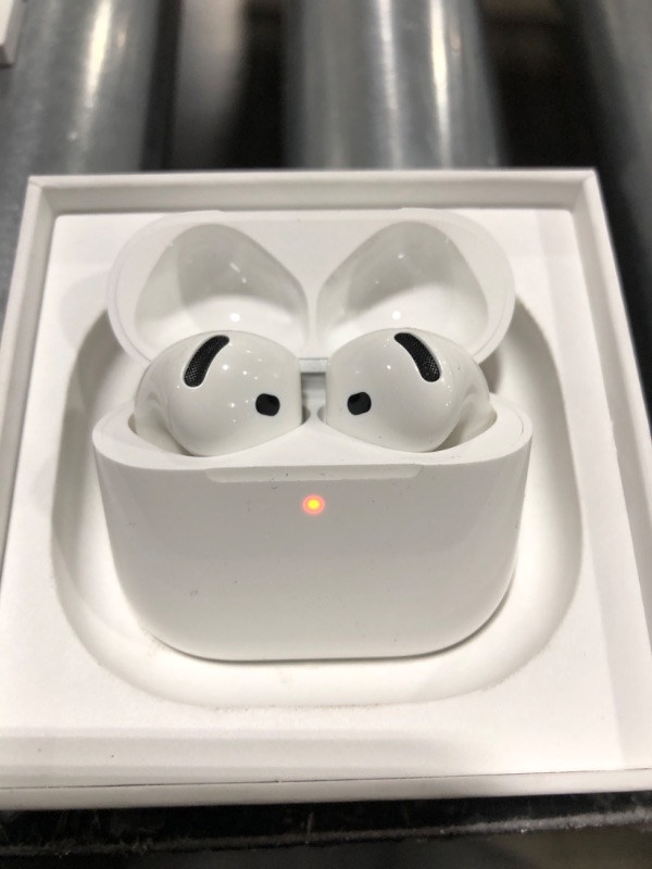Photo 1 of Apple AirPods 4 Wireless Earbuds, Bluetooth Headphones, Personalized Spatial Audio, Sweat and Water Resistant, USB-C Charging Case, H2 Chip, Up to 30 Hours of Battery Life, Effortless Setup for iPhone