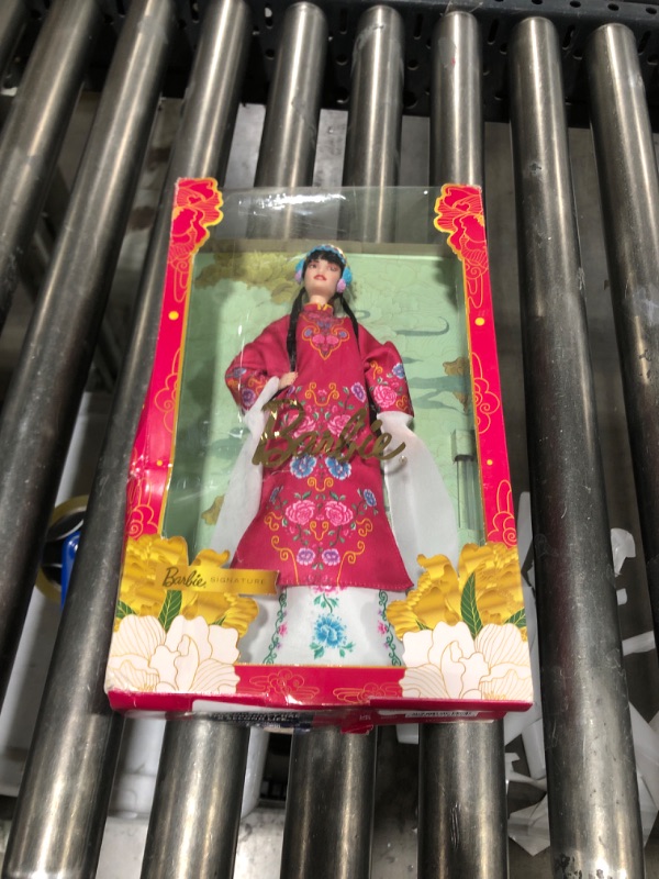 Photo 2 of Barbie Signature Lunar New Year Doll in Red Floral Robe & Traditional Accessories Inspired by the Peking Opera, Collectible with Stand & Certificate of Aithenticity