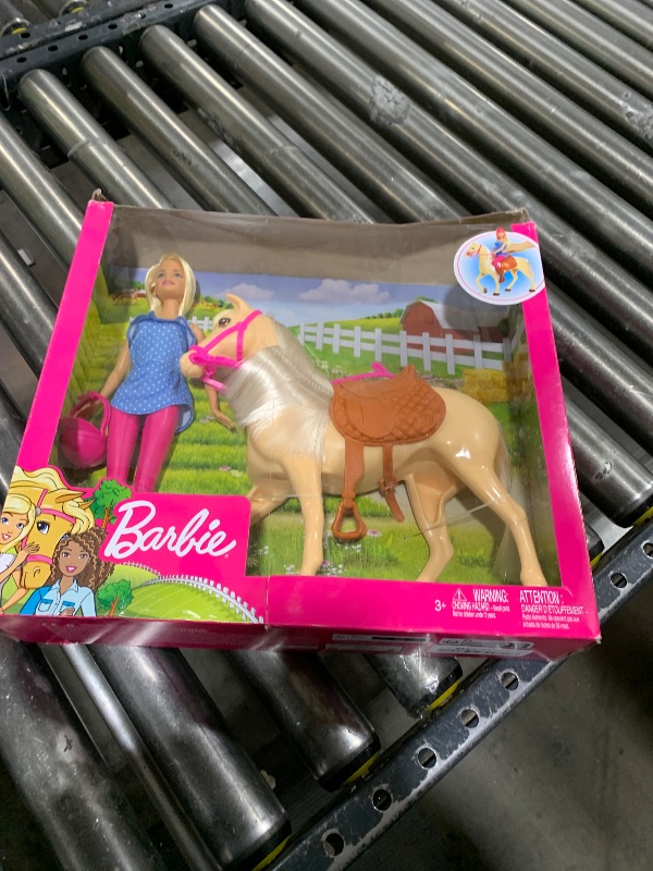 Photo 2 of Barbie Doll & Horse Playset, Blonde Hair with Riding Accessories