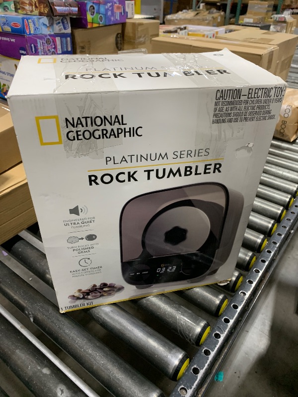 Photo 2 of NATIONAL GEOGRAPHIC Platinum Series Ultra Quiet Rock Polisher Kit - Patent-Pending for Kids & Adults, 2 lb. Barrel, Rocks, Grit, GemFoam, Rock Tumblers