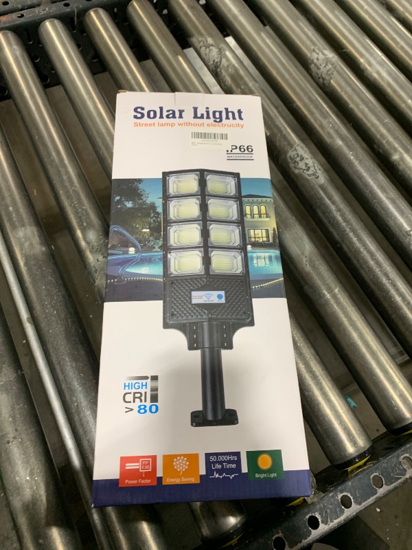 Photo 2 of Viruhaka Solar Outdoor Lights,448LEDs Street Lights with 20000LM Hight Brightness, IP66 Waterproof Security Flood Light, Dusk to Dawn Solar Street Lights,for Exterior Wall, Patio, Yard, Deck, Garden