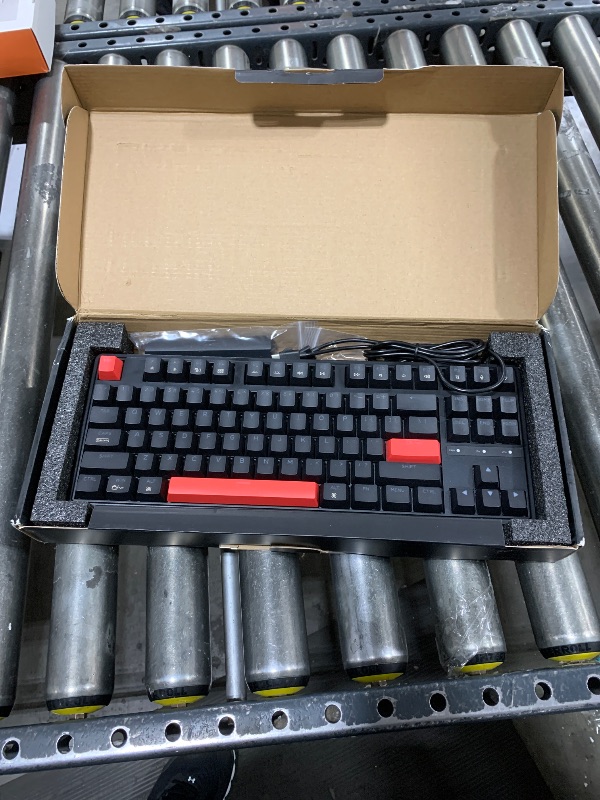 Photo 2 of Keychron C3 Pro QMK/VIA Custom Gaming Keyboard, Programmable 87 Keys Compact TKL Layout Gasket Mount, Red LED Backlight Wired Mechanical Keyboard with Brown Switches for Mac/Windows/Linux