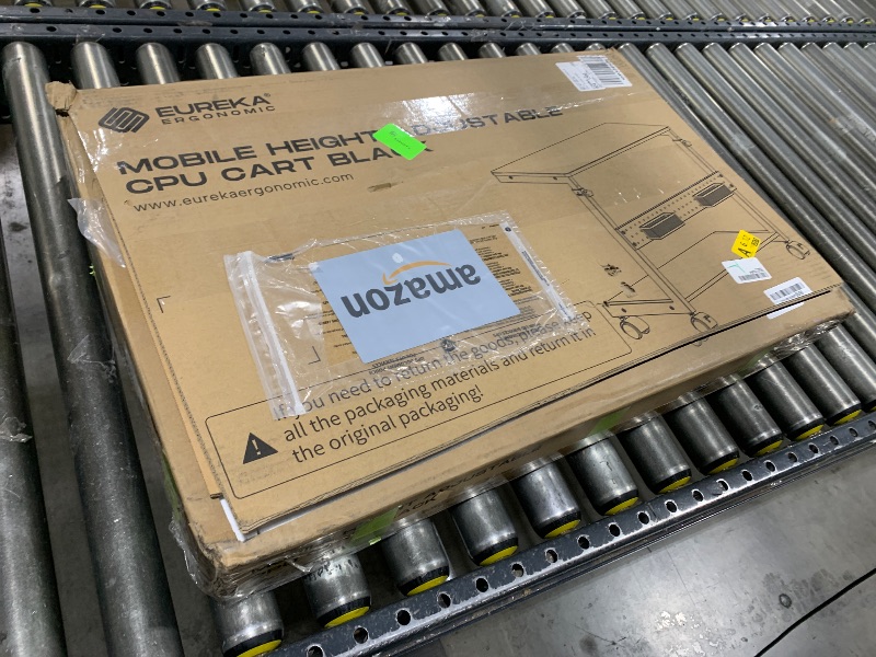 Photo 1 of EUREKA ERGONOMIC Height Adjustable Computer Tower Stand, 2-Tier ATX-Case CPU Holder Cart Under Desk Mobile PC Standing Table Home Office Gaming Accessories w/Rolling Wheels & Mouse Pad, Black