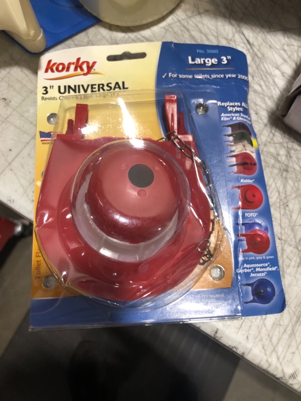 Photo 2 of Korky 3060BP 08265001078 Ultra High Performance Flapper, Large (3”), Red