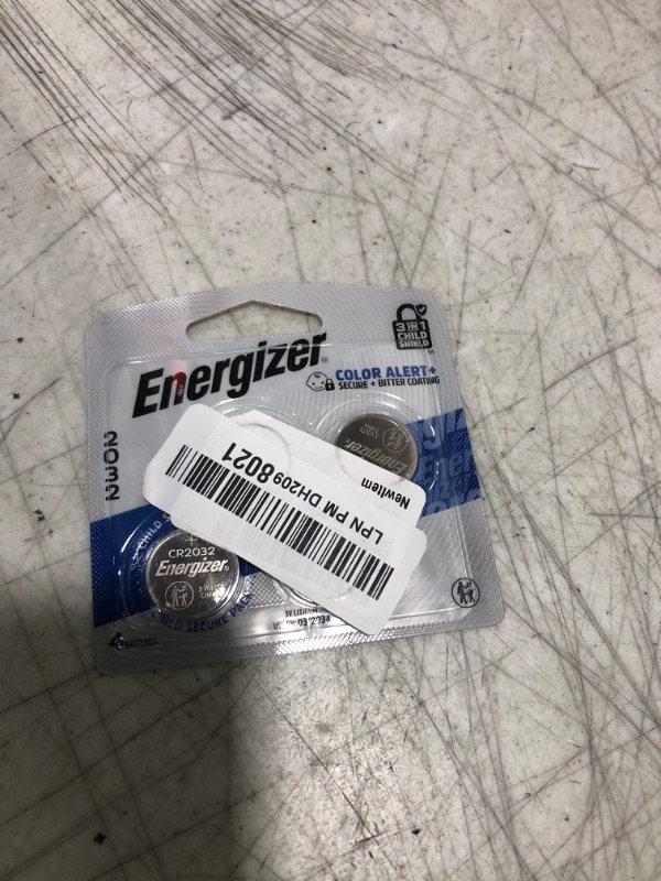 Photo 2 of Energizer 2032 Batteries (4 Pack), 3V Lithium Coin Batteries with 3-in-1 Child Shield