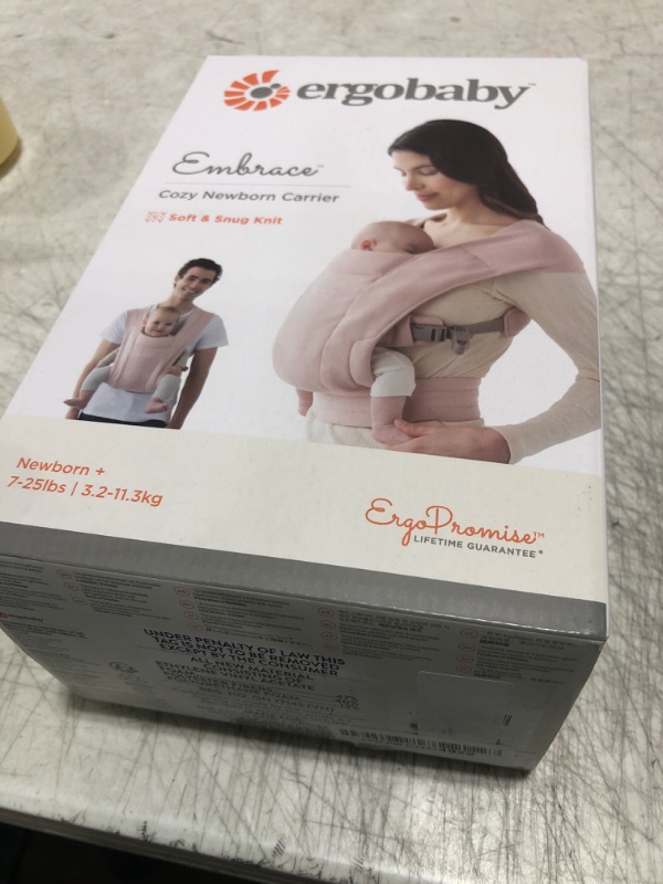 Photo 2 of Ergobaby Embrace Cozy Newborn Essentials Baby Carrier Wrap (7-25 Pounds), Ponte Knit, Blush Pink