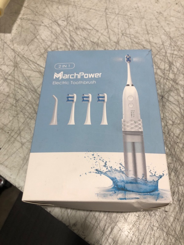 Photo 2 of Portable Electric Toothbrush with Water Flosser, 2-in-1 Cordless Waterflosser Teeth Cleaning Kit 2.0, 3+3 Modes, 3 Brush Heads, 1 Jet Tip, IPX7 Waterproof Rechargeable Oral Irrigator for Travel Home