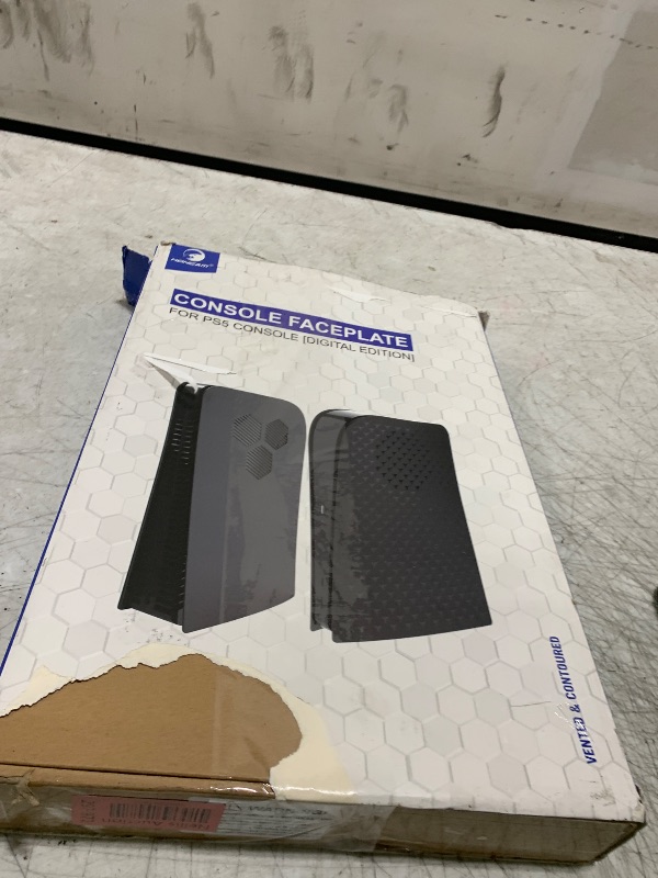 Photo 1 of LANCUBE PS5 Console Plates with RGB LED Light Strip and Cooling Vent, Accessories Cover for PS 5 Disc Edition, PS5 Faceplate Shockproof Dustproof Anti-Scratch Shell (Black Hex (Digital Edition))