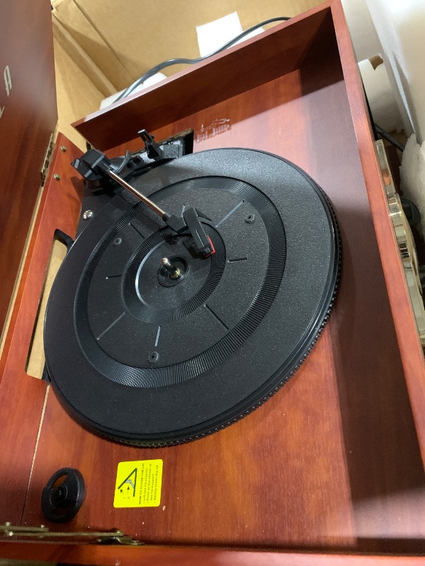 Photo 1 of Victrola Nostalgic 6-in-1 Bluetooth Record Player & Multimedia Center with Built-in Speakers - 3-Speed Turntable, CD & Cassette Player, FM Radio | Wireless Music Streaming | Mahogany