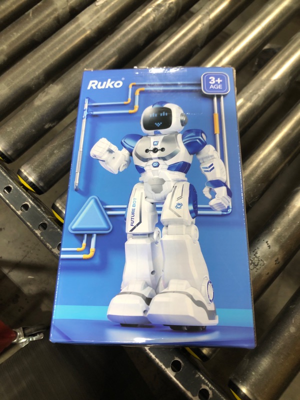 Photo 2 of Ruko 6088 Programmable Robot with APP Control, Remote Control, Gesture Sensing Control, Rechargeable Robots Toys for Boys and Girls, Interactive Emoji LED Eyes, QA Games for 3 4 5 6 Years Kids, Blue