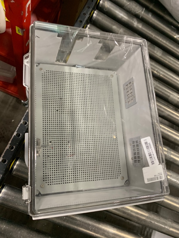 Photo 2 of Animacyn ABS Electrical Junction Box, Ventilated Design, Cable Grommets, IP65 Waterproof Enclosure, Indoor/Outdoor Use with Mounting Panel. (Clear Cover, 15.7"x11.8"x7.1")