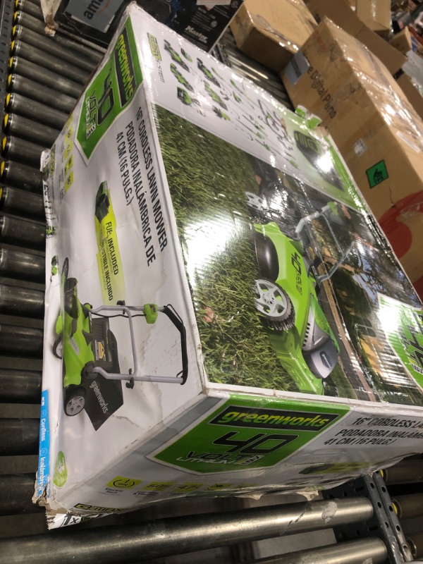 Photo 2 of Greenworks 40V 16" Cordless (Push) Lawn Mower (75+ Compatible Tools), 4.0Ah Battery and Charger Included