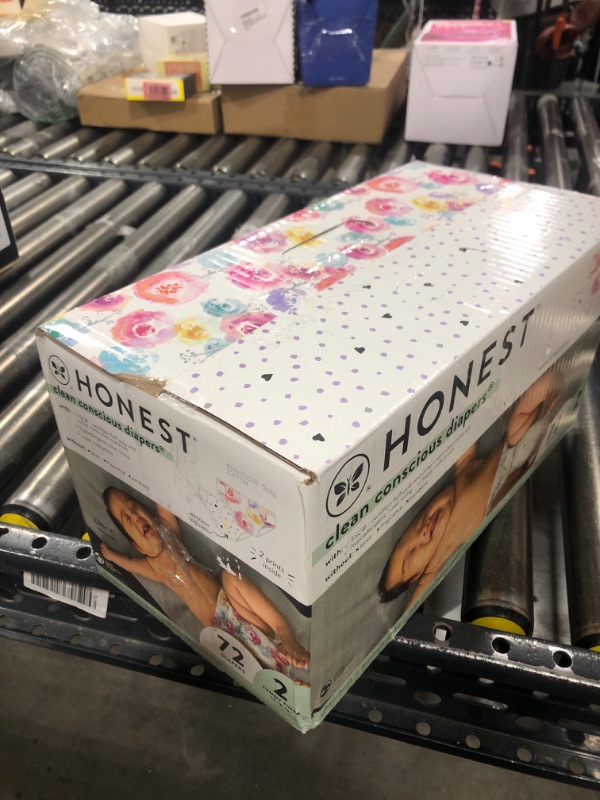 Photo 2 of The Honest Company Clean Conscious Diapers | Plant-Based, Sustainable | Young at Heart + Rose Blossom | Club Box, Size 2 (12-18 lbs), 72 Count