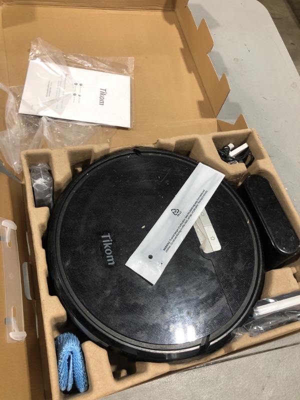 Photo 2 of Tikom Robot Vacuum and Mop, G8000 Robot Vacuum Cleaner, 2700Pa Strong Suction, Self-Charging, Good for Hard Floors, Black