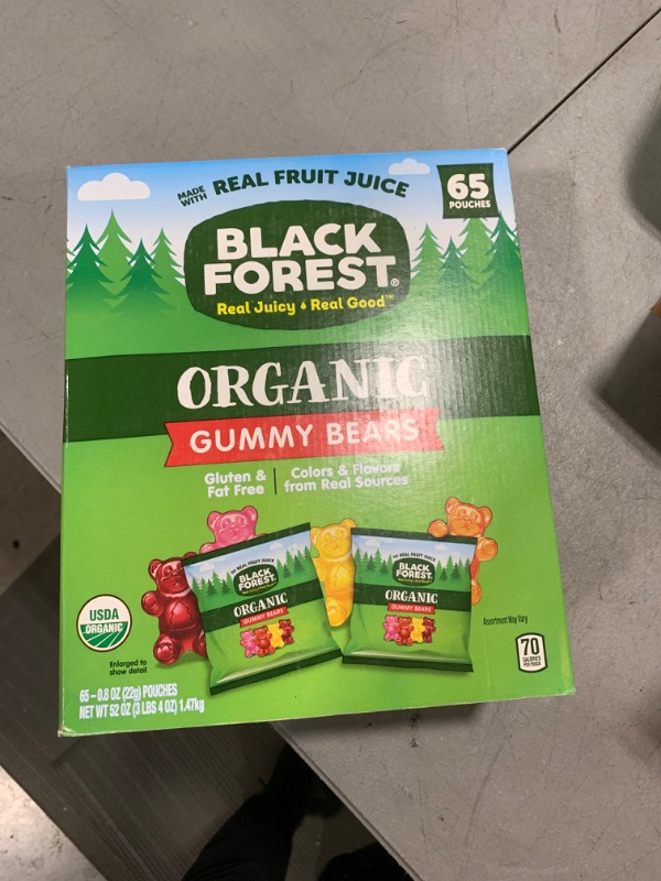 Photo 2 of Black Forest Organic Gummy Bears Candy, 0.8 Ounce Pouches (65 Count)
Best By: Oct. 29, 2025