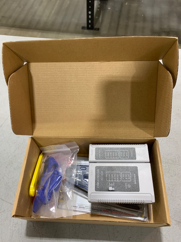 Photo 1 of RJ45 Crimp Tool Kit Pass Thru Ethernet Crimper for Cat5e Cat6 Cat6a 8P8C Modular Connectors, All-in-One Cat6 Crimping Tool and Tester(9V Battery Not Included)