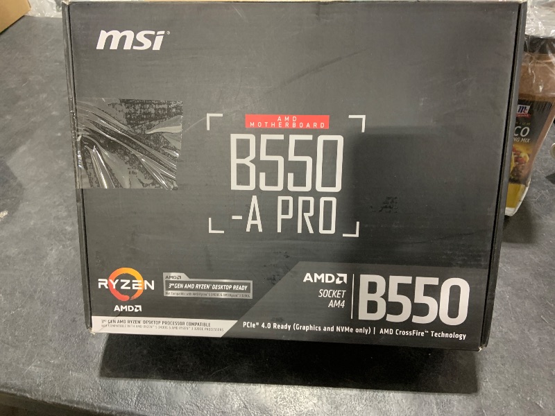 Photo 2 of MSI B550-A PRO ProSeries Motherboard (AMD Ryzen 5000, AM4, DDR4, PCIe 4.0, SATA 6Gb/s, M.2, USB 3.2 Gen 2, HDMI/DP, ATX)