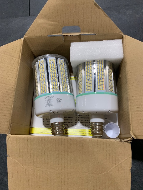 Photo 2 of UL Listed 2-Pack 200W LED Corn Light Bulb, E39 Mogul Base 5000K Daylight 28,000LM Lamp, Replacement 1000Watt CFL HPS Metal Halide Bulb, Large Area Lamp for Street, Garage, Warehouse High Bay Lighting